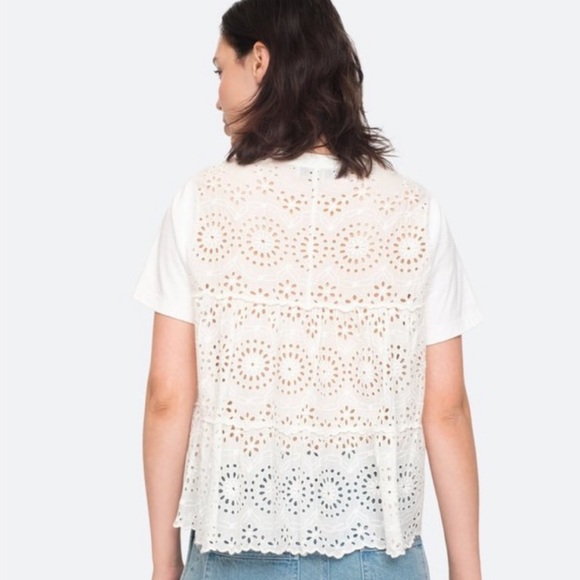 MOVING! SEA NEW YORK 100% Cotton Eyelet Tee $198 S - Picture 3 of 7